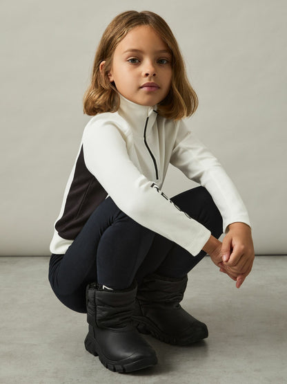 13-14 yrs Funnel-Neck Base-Layer Top in White/Black Children & Baby | Reiss