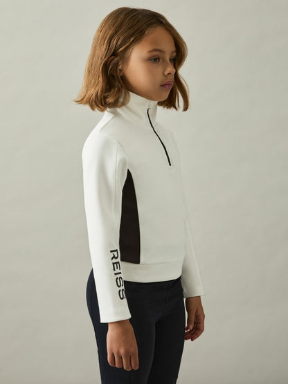 9-13 yrs Funnel-Neck Base-Layer Top in White/Black Children & Baby | Reiss