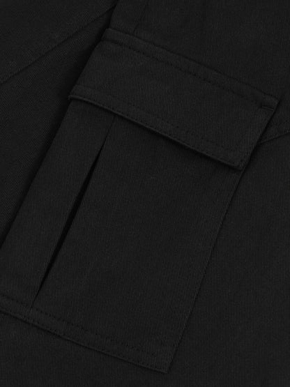 3-9 yrs 100% Cotton Straight Leg Cargo Trousers in Black Children & Baby | Reiss