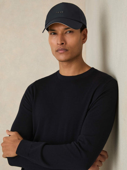 Logo Lettering Baseball Cap in Navy Men | Reiss