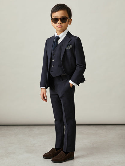 9-13 yrs Wool Blend Waistcoat in Navy Children & Baby | Reiss