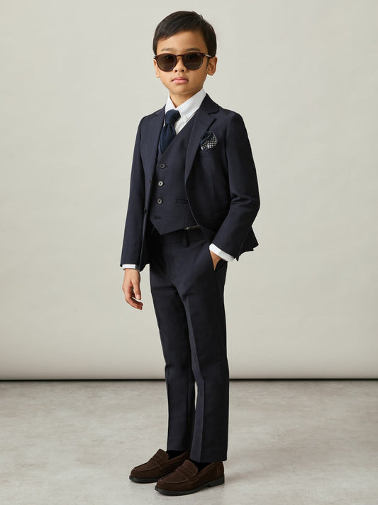 9-13 yrs Wool Blend Waistcoat in Navy Children & Baby | Reiss