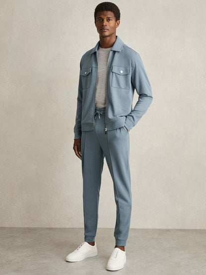 Drawstring Jersey Joggers in Airforce Blue Men | Reiss
