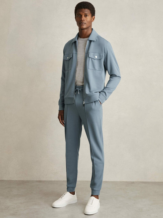 Drawstring Jersey Joggers in Airforce Blue Men | Reiss
