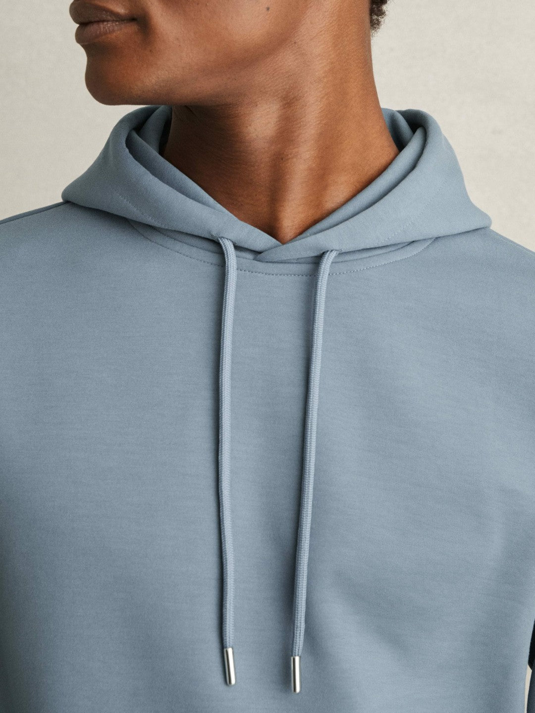 Interlock Jersey Drawstring Hoodie in Airforce Blue Men | Reiss