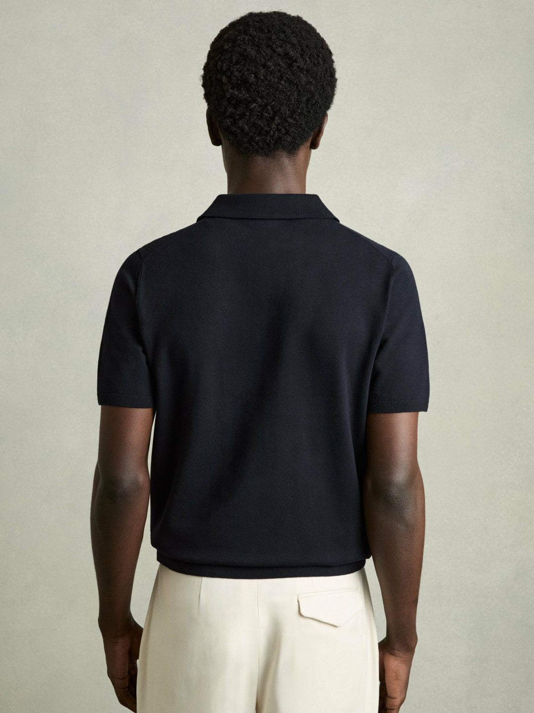 Contrast-Placket Polo Shirt With Cotton in Navy Men | Reiss