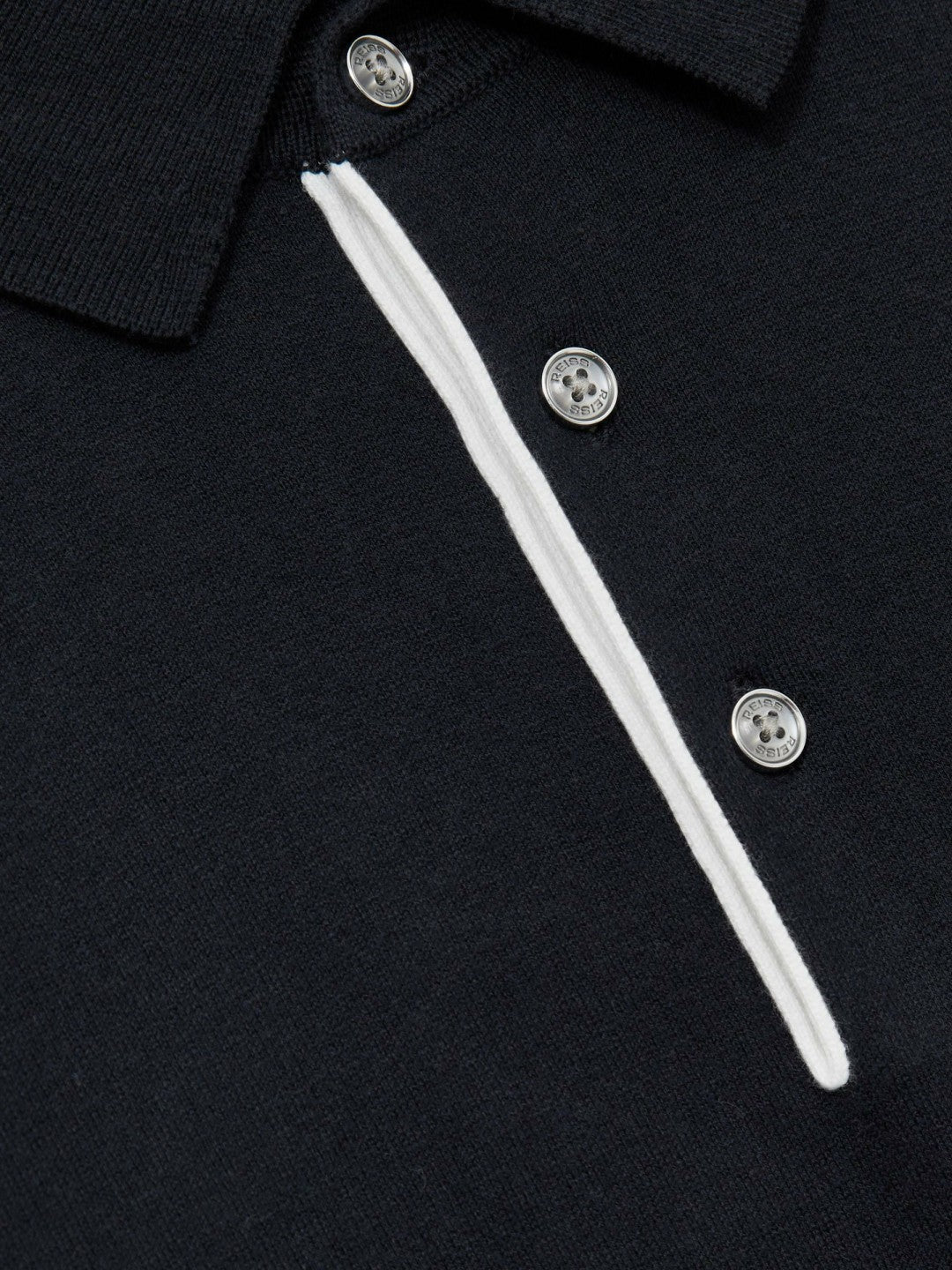 Contrast-Placket Polo Shirt With Cotton in Navy Men | Reiss