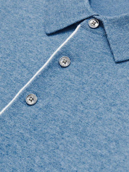 Contrast-Placket Polo Shirt With Cotton in Blue Men | Reiss