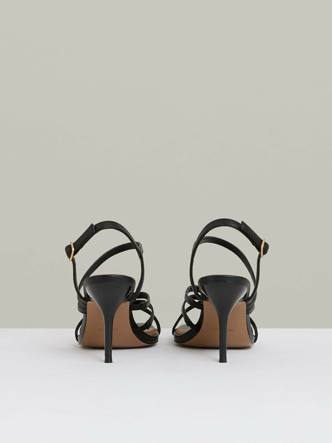 Leather Strappy Stiletto Sandals in Black Women | Reiss
