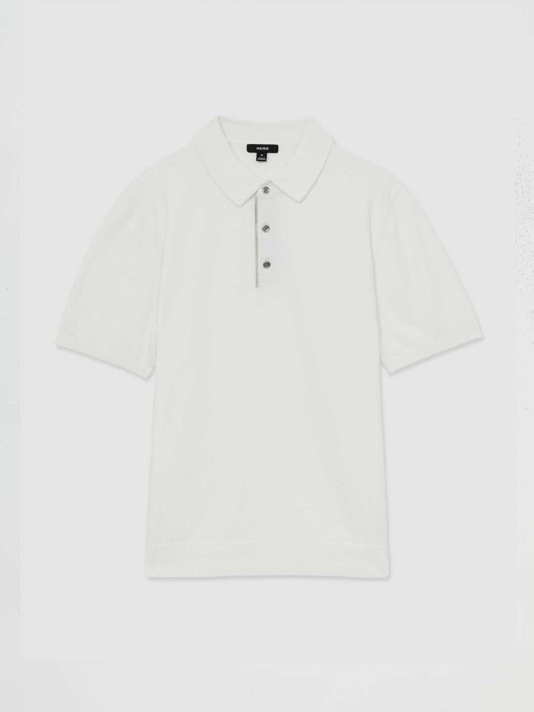 Contrast-Placket Polo Shirt With Cotton in White Men | Reiss