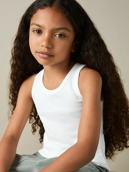 9-13 yrs Stretch-Cotton Ribbed Vest 3 Pack in Multicolour Children & Baby | Reiss