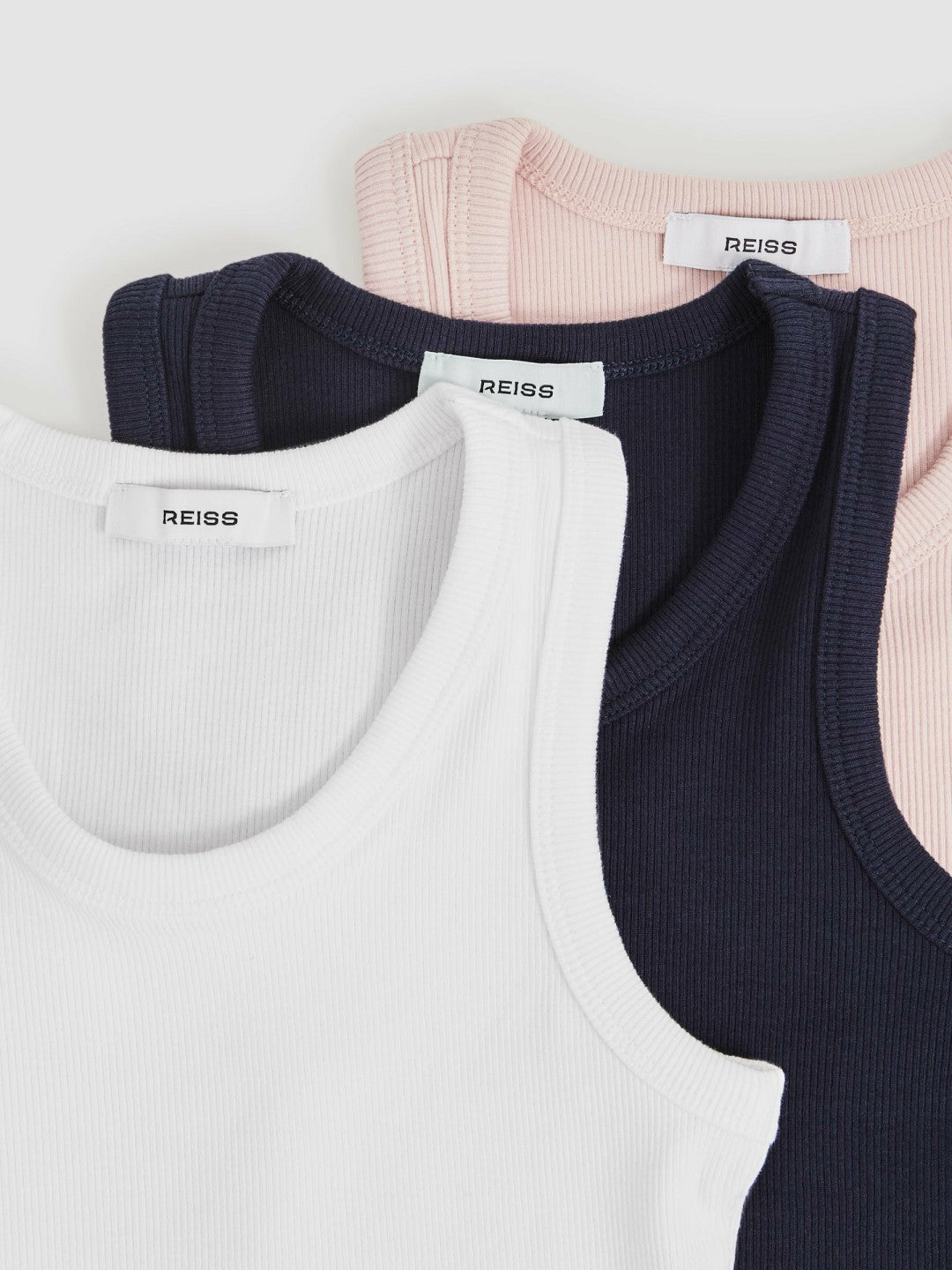 9-13 yrs Stretch-Cotton Ribbed Vest 3 Pack in Multicolour Children & Baby | Reiss