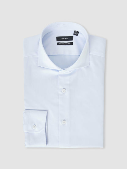 Regular Fit Cotton-Twill Two-Fold Shirt Slim-Fit in Soft Blue Men | Reiss