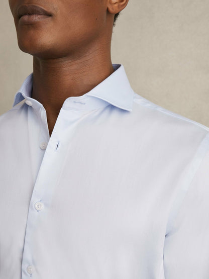 Regular Fit Cotton-Twill Two-Fold Shirt Slim-Fit in Soft Blue Men | Reiss