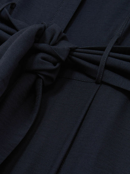 Wide-Leg Belted Jumpsuit in Navy Women | Reiss