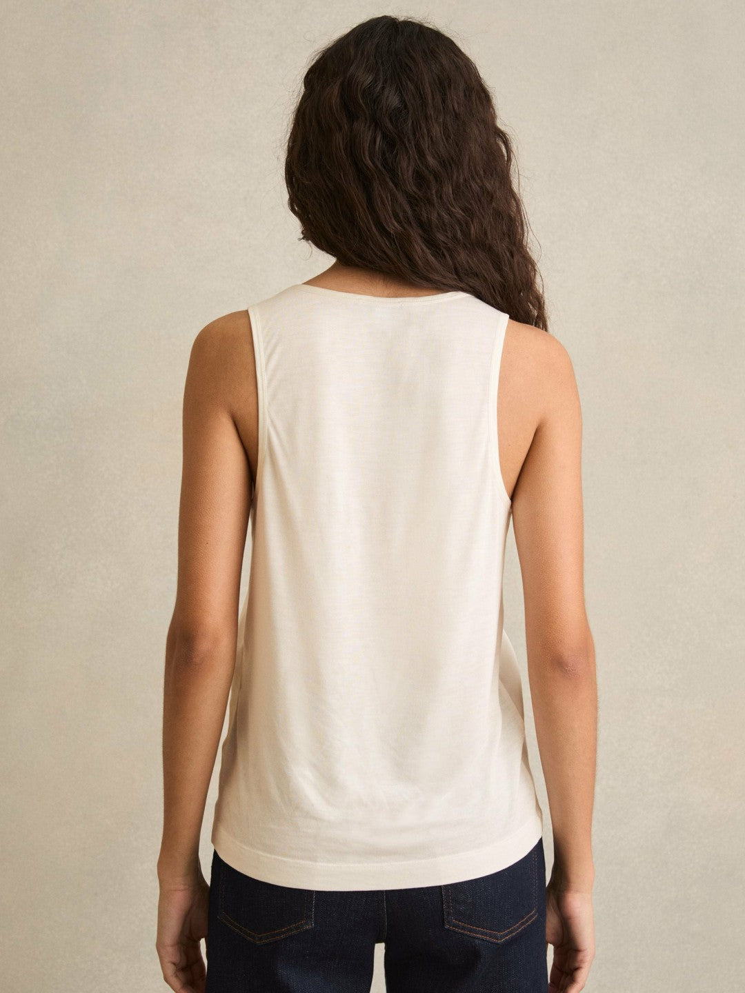 Silk-Front Cami Top in White Women | Reiss