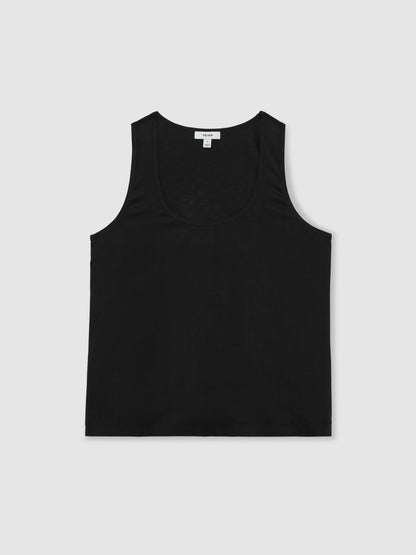 Silk-Front Cami Top in Black Women | Reiss