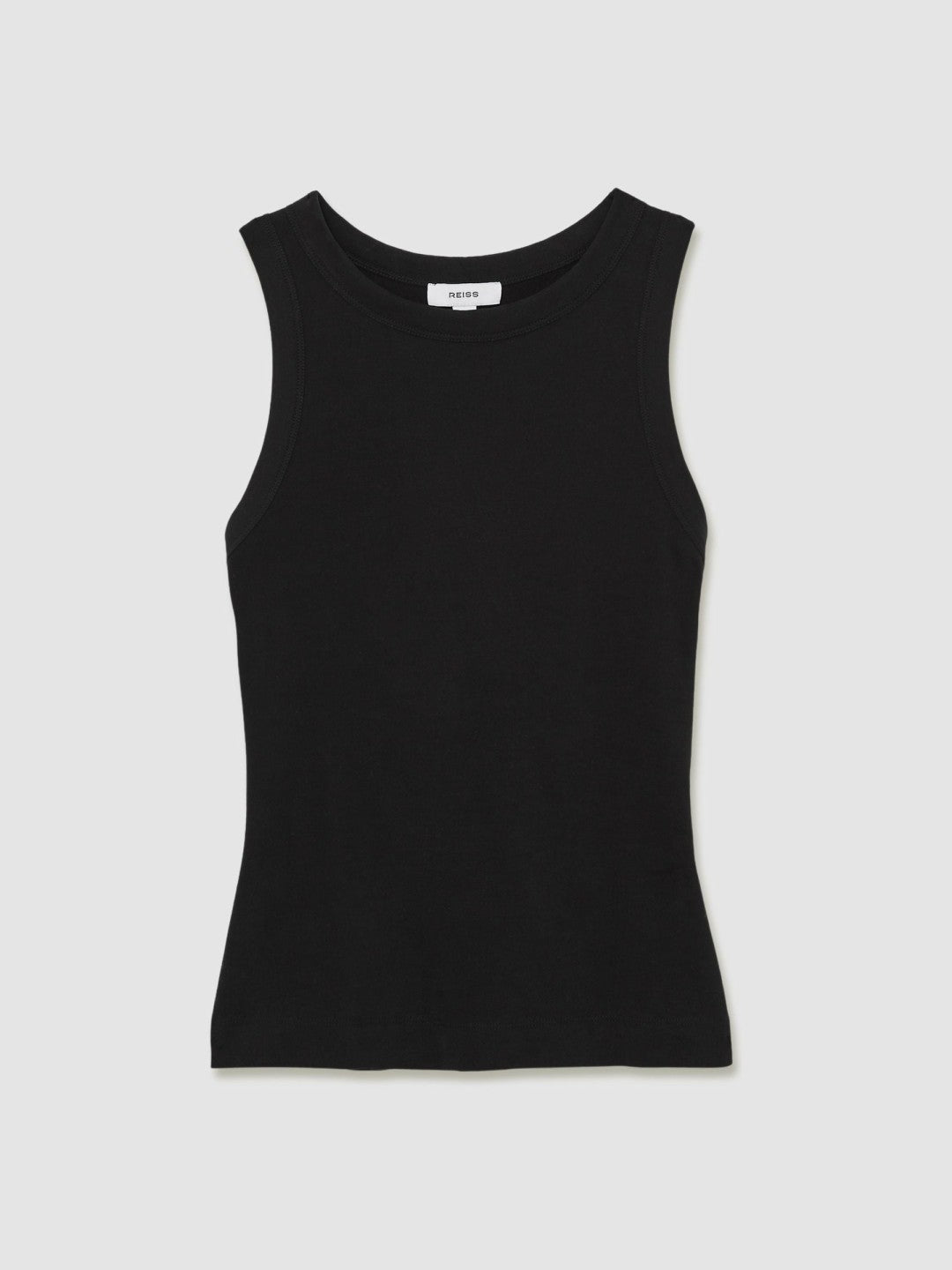 Stretch-Cotton Racerback Vest in Black Women | Reiss