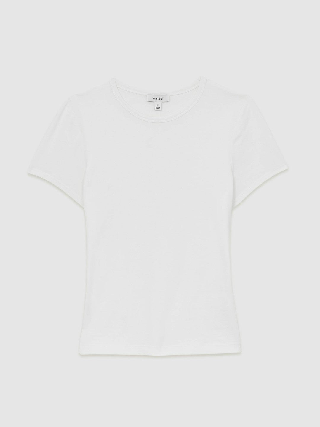 Stretch-Cotton Crew-Neck T-Shirt in White Women | Reiss