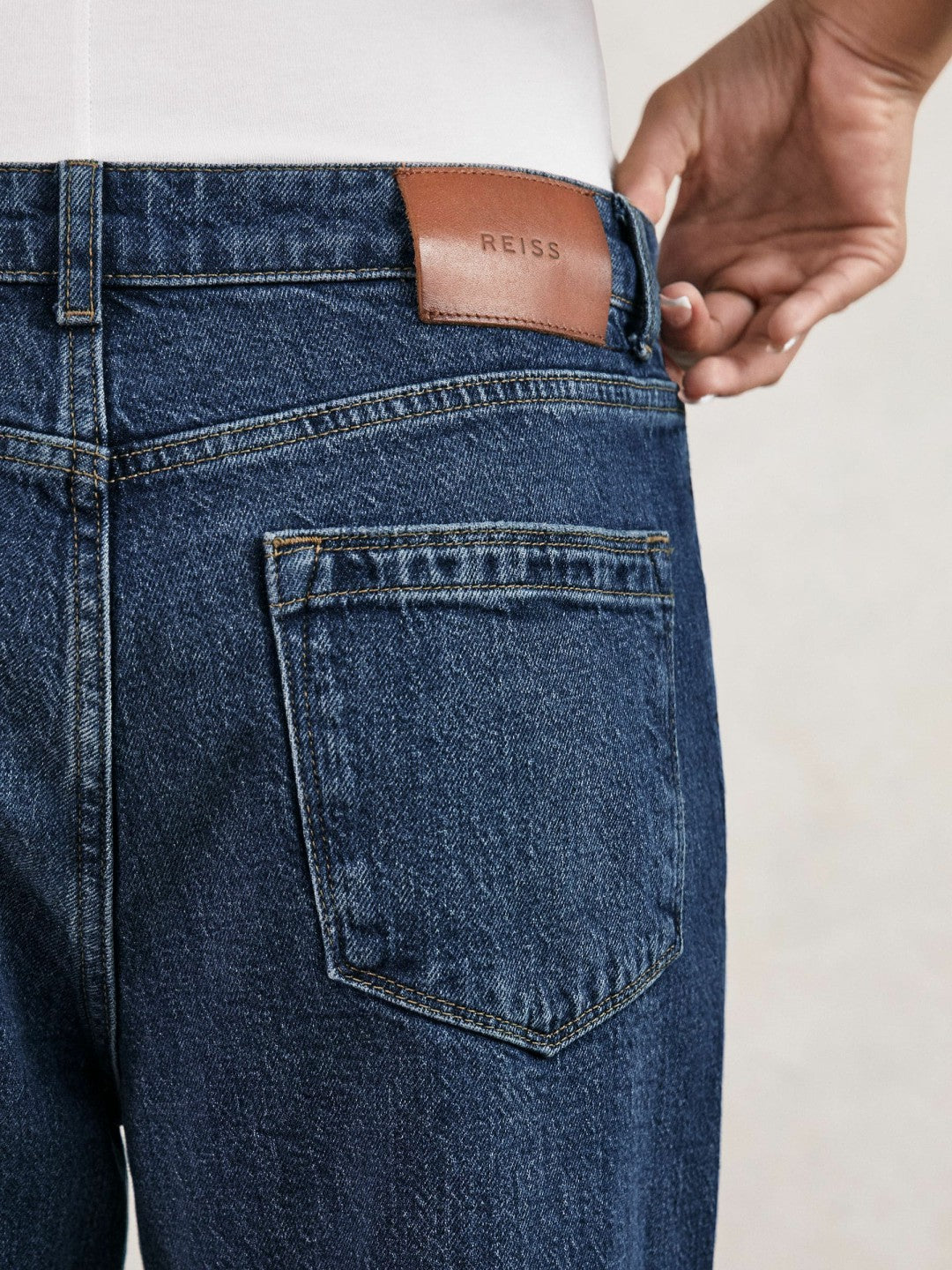 Petite Mid-Rise Straight-Leg Jeans in Mid Blue Women | Reiss