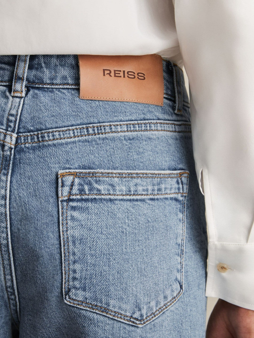 Petite Mid-Rise Straight-Leg Jeans in Light Blue Women | Reiss