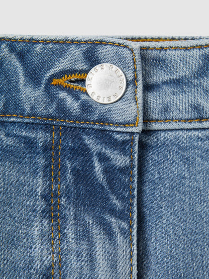 Petite Mid-Rise Straight-Leg Jeans in Light Blue Women | Reiss