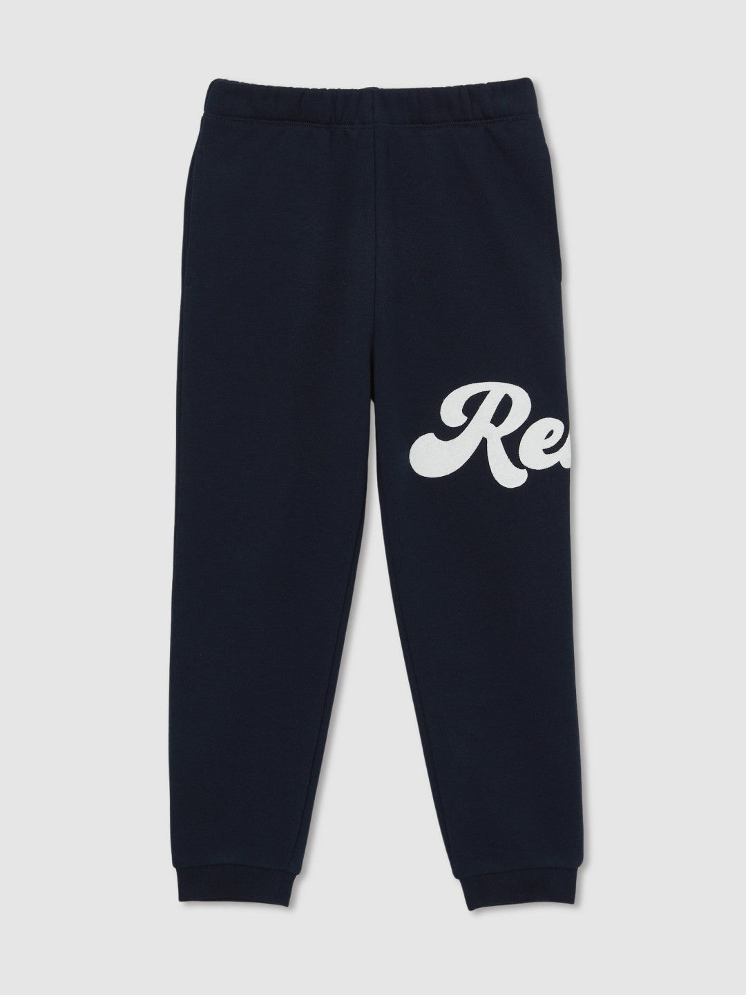 9-13 yrs Cotton-Blend Logo Script Joggers in Navy Children & Baby | Reiss
