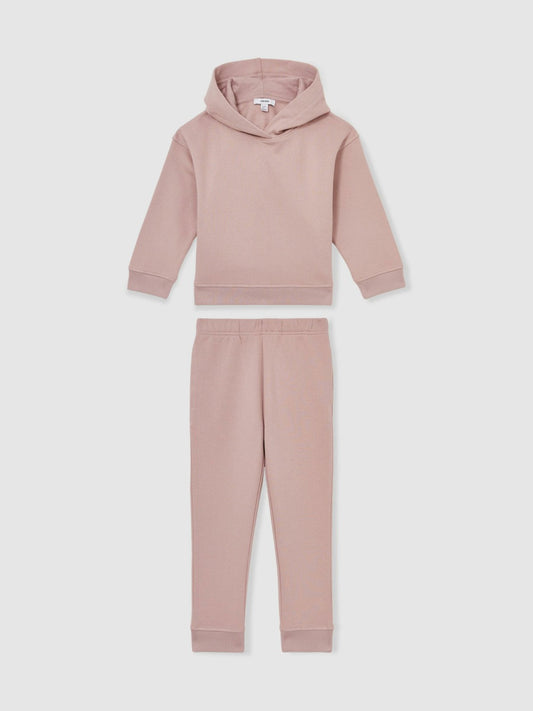 13-14 yrs Cotton-Blend Hoodie And Joggers Set in Mink Children & Baby | Reiss