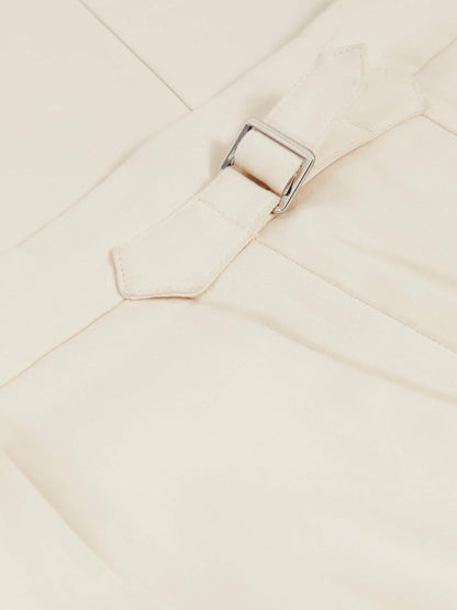Cotton-Blend Tapered Trousers in Stone Men | Reiss