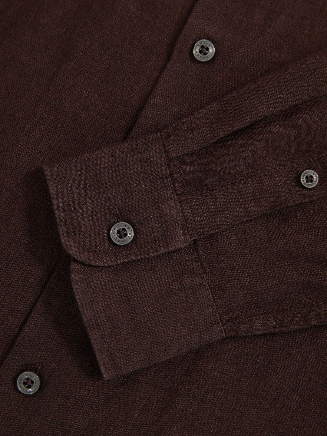 Linen Button-Through Shirt in Dark Brown Men | Reiss