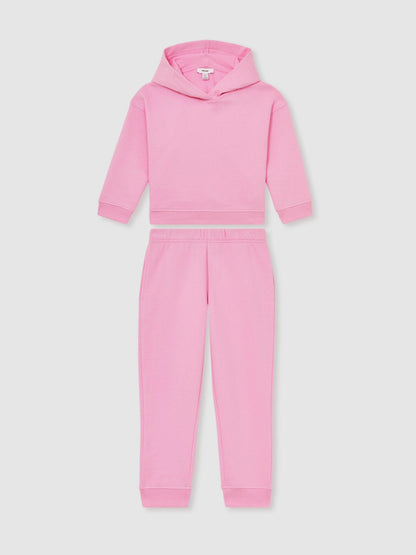 13-14 yrs Cotton-Blend Hoodie And Joggers Set in Bright Pink Children & Baby | Reiss