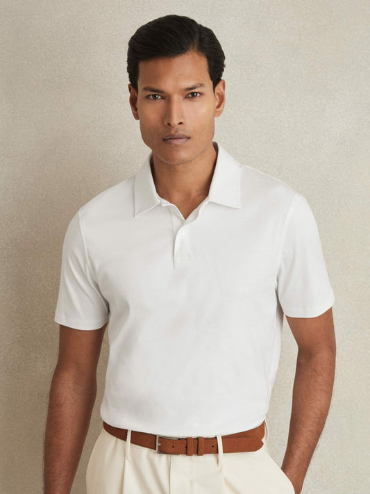Cotton Short-Sleeve Polo Shirt in White Men | Reiss