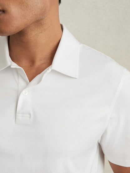 Cotton Short-Sleeve Polo Shirt in White Men | Reiss