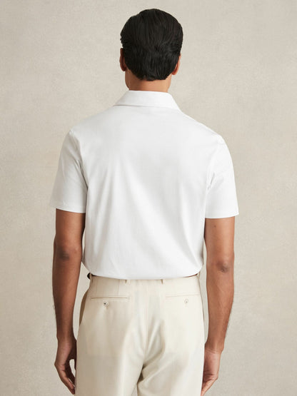 Cotton Short-Sleeve Polo Shirt in White Men | Reiss