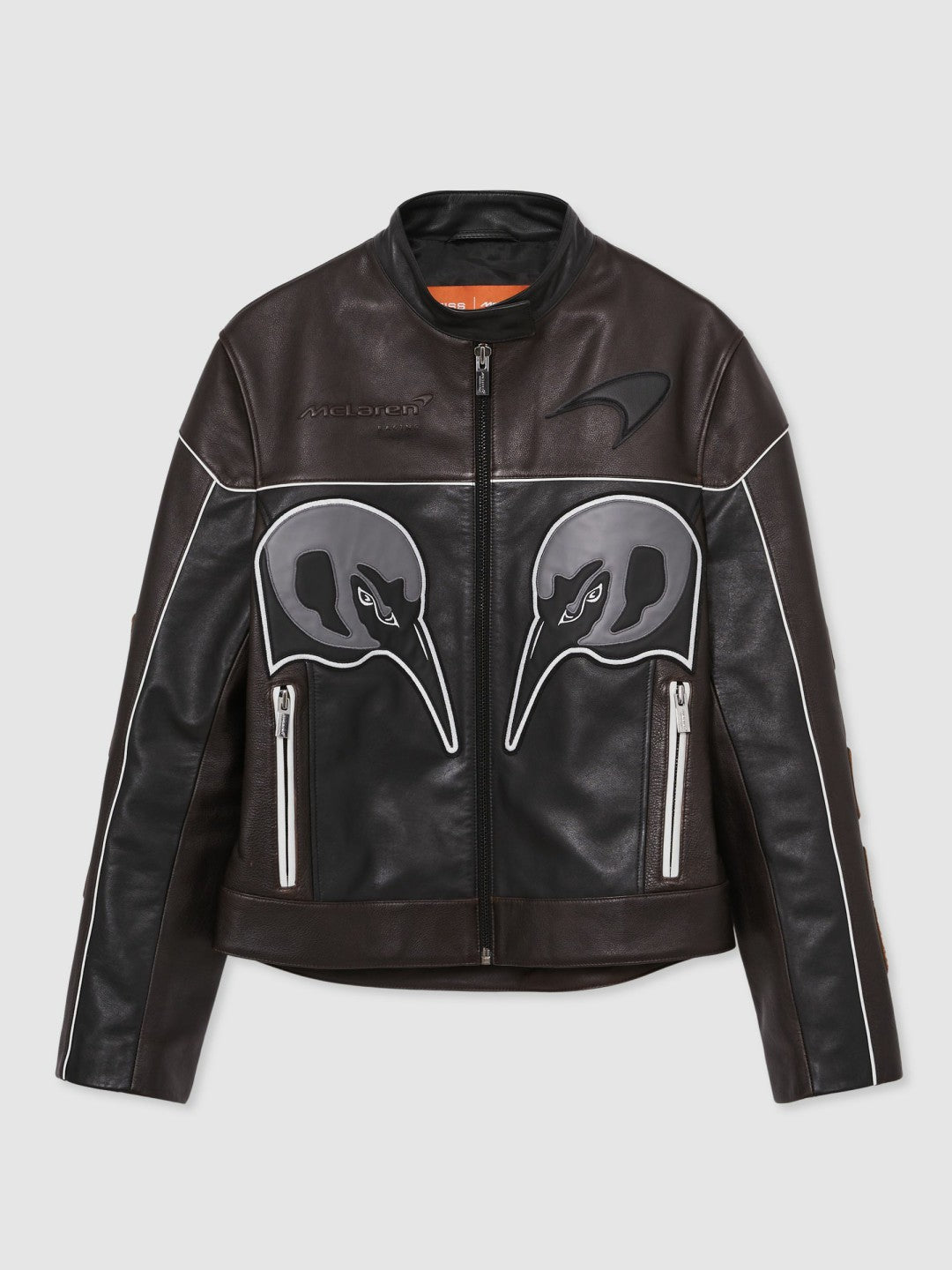McLaren F1 Team Leather Biker Jacket in Black Men | Reiss