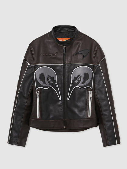 McLaren F1 Team Leather Biker Jacket in Black Men | Reiss