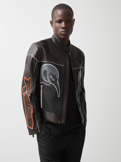 McLaren F1 Team Leather Biker Jacket in Black Men | Reiss