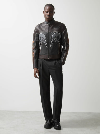 McLaren F1 Team Leather Biker Jacket in Black Men | Reiss