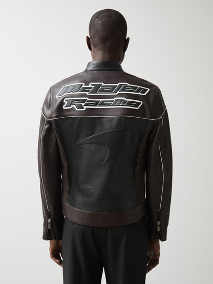 McLaren F1 Team Leather Biker Jacket in Black Men | Reiss