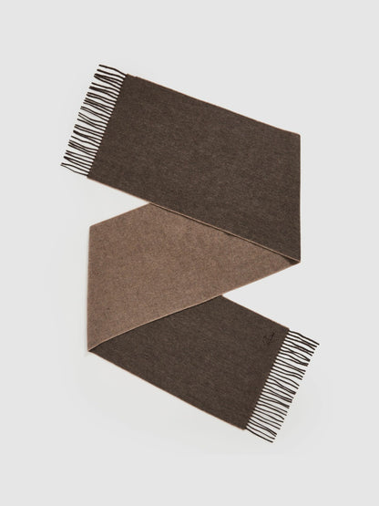 Wool and Cashmere Scarf in Taupe Men | Reiss