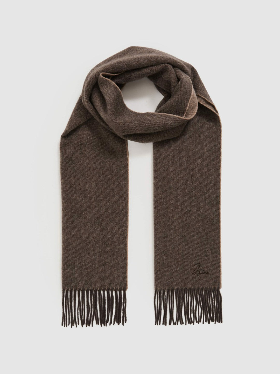 Wool and Cashmere Scarf in Taupe Men | Reiss