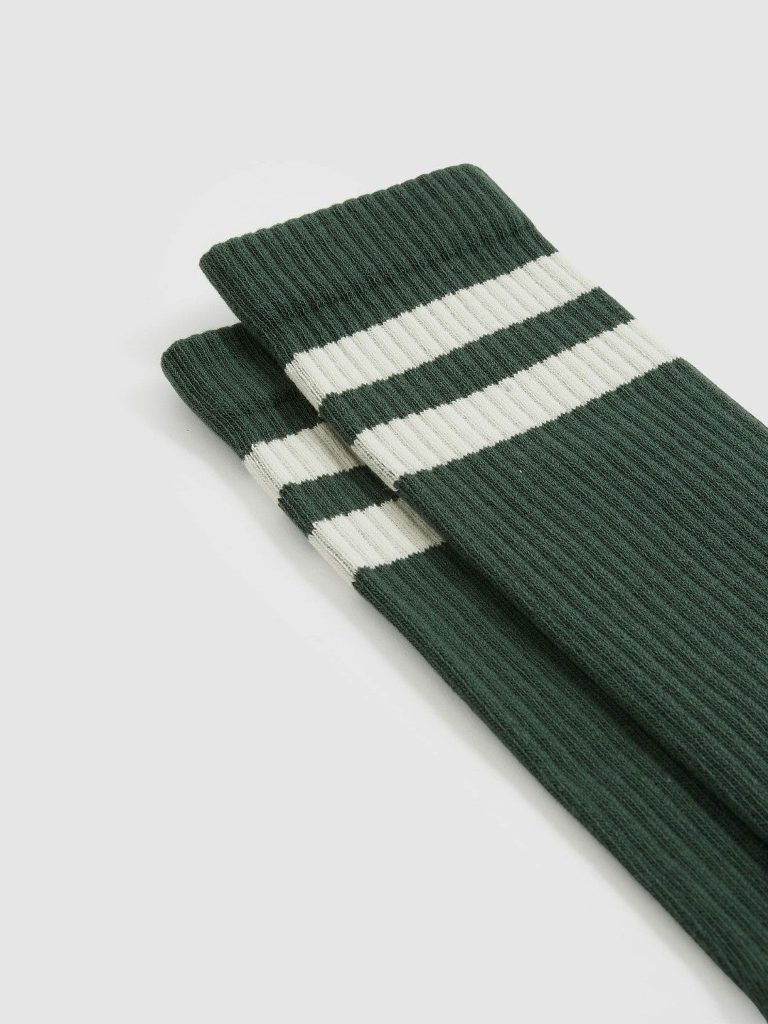 Cotton-Blend Double-Stripe Socks in Pine Green/Ecru Men | Reiss