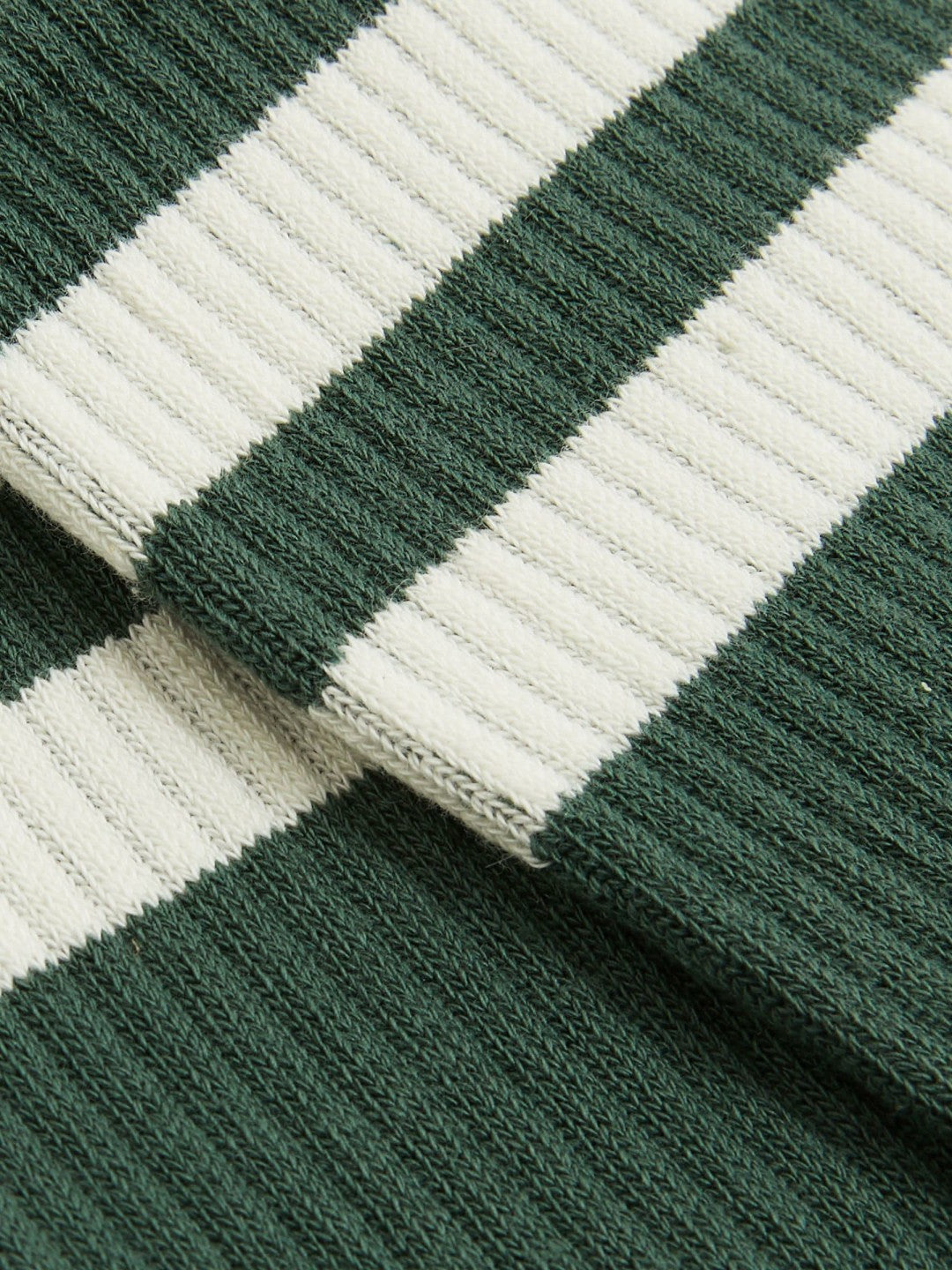 Cotton-Blend Double-Stripe Socks in Pine Green/Ecru Men | Reiss