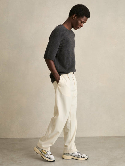 Overlay Logo Running Trainers in Gunmetal/Black Men | Reiss
