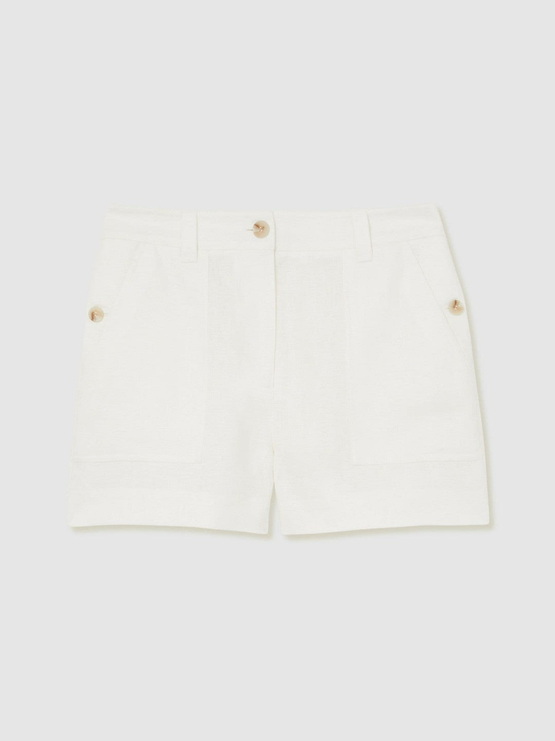 Linen Shorts in White Women | Reiss