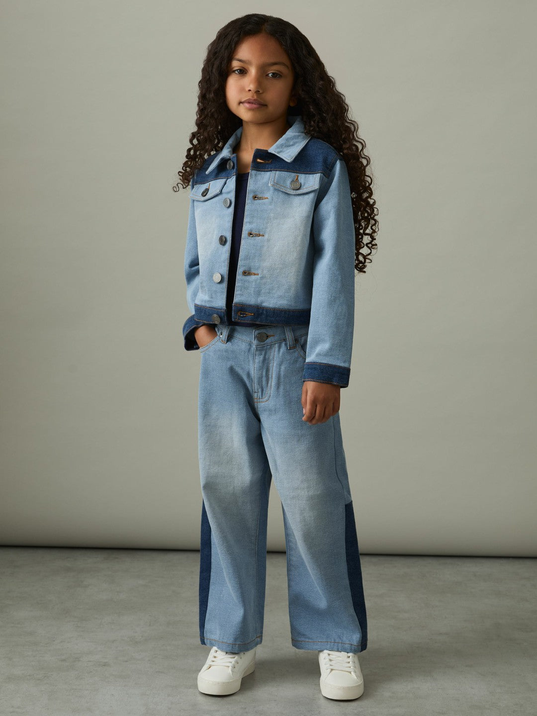 4-9 yrs Patchwork Two-Tone Denim Jacket in Blue Children & Baby | Reiss