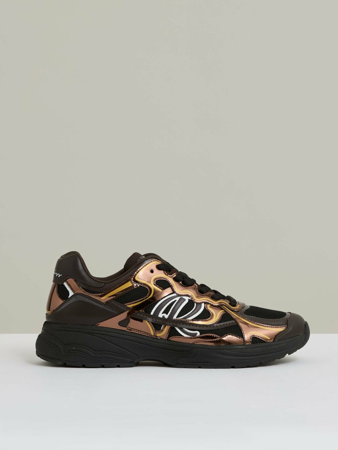 Overlay Logo Running Trainers in Electric Brown Men | Reiss