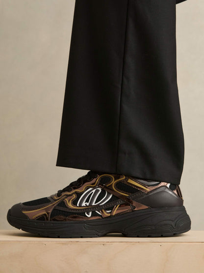 Overlay Logo Running Trainers in Electric Brown Men | Reiss