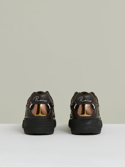 Overlay Logo Running Trainers in Electric Brown Men | Reiss