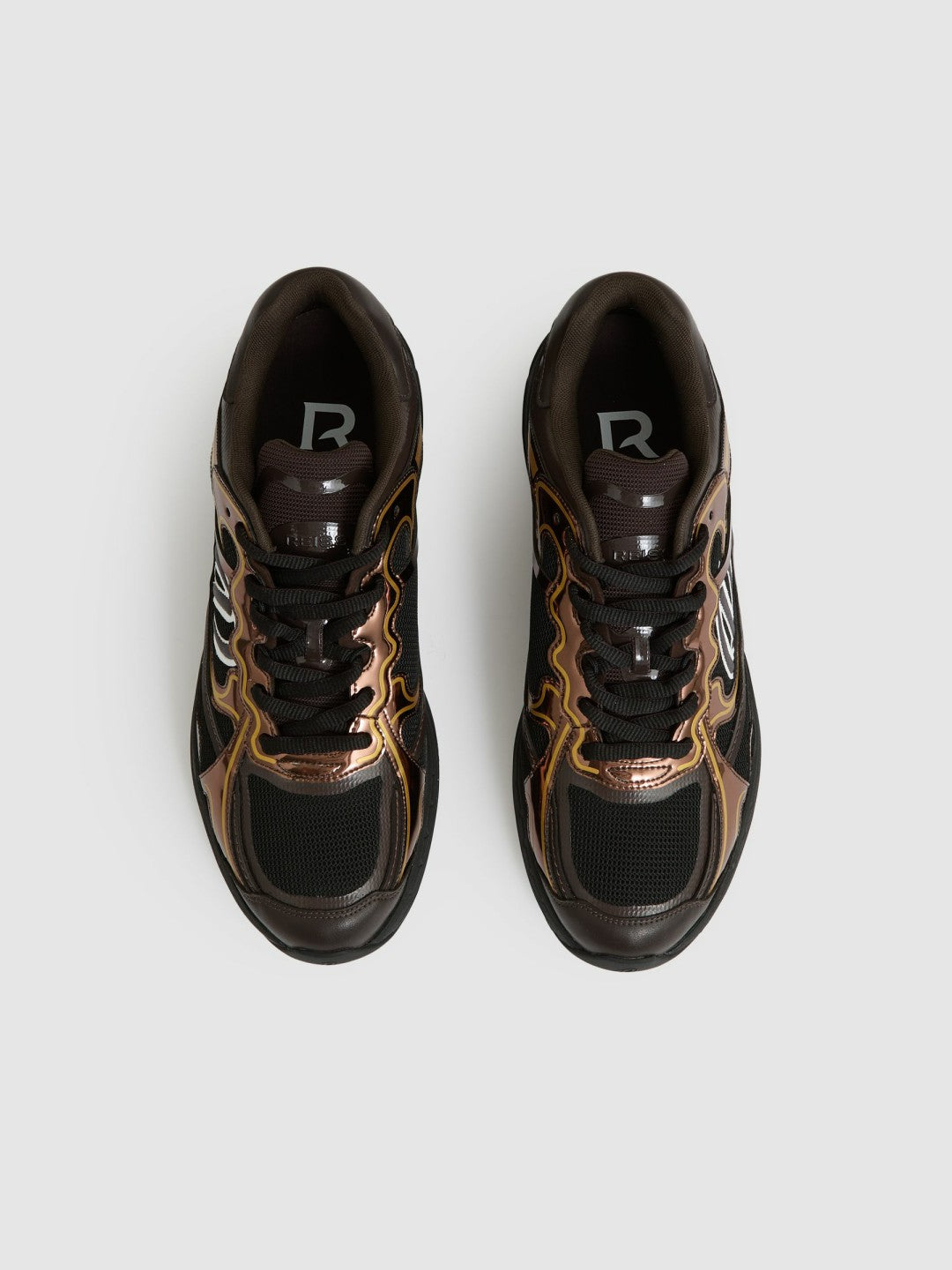 Overlay Logo Running Trainers in Electric Brown Men | Reiss